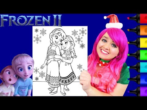 Coloring Frozen 2 Elsa & Anna Young Kids Disney Coloring Page Prismacolor Markers | KiMMi THE CLOWN Video
