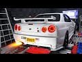 800HP Nissan Skyline R34 GTR Dyno Run And INSANE Launches