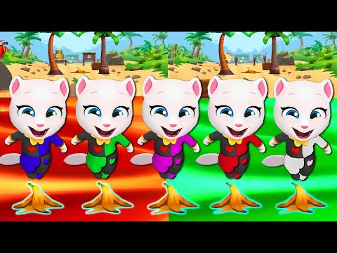 TALKING TOM GOLD RUN - CARNIVAL ANGELA COLORS REACTION BANANA FALLS IN FUSION SLIME & LAVA