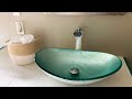 Oval Silver Foiled Glass Vessel Sink - TIG-7032-8031