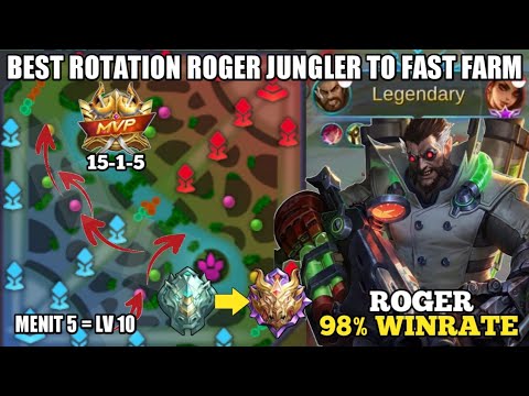 FAST FARMING ROTATION ROGER GAMEPLAY FOR AUTO WIN ! BEST BUILD ROGER | MOBILE LEGENDS