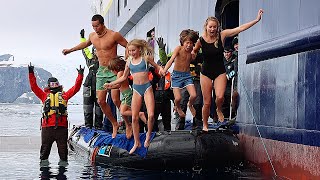 FAMILY OF 5 DOES FREEZING COLD POLAR PLUNGE IN ANTARCTICA! Part 3 of 3 - Antarctica with Little Kids
