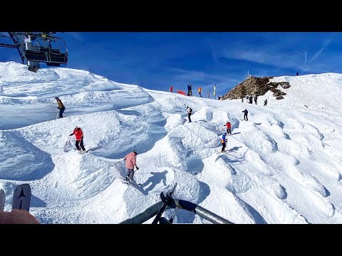 World’s Brutal Mogul Run – 90% of skiers crash here ⚠️ The Swiss Wall | Les Portes du Soleil