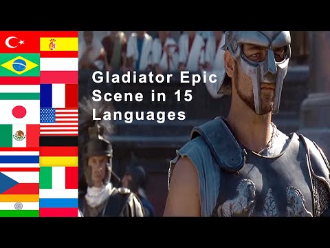 Maximus Decimus Meridius Gladiator Scene in 15 languages