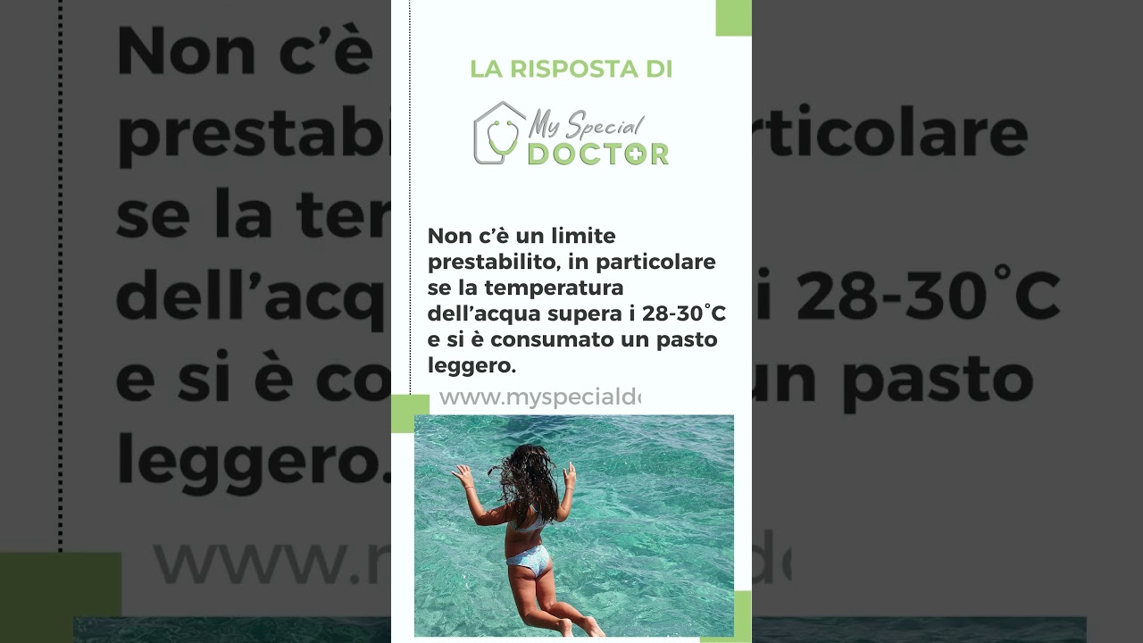 01 - Dopo mangiato bisogna attendere 3 ore prima di fare il bagno? - My Special Doctor