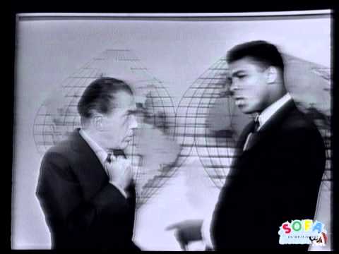Cassius Clay (Muhammad Ali) talks with Ed Sullivan