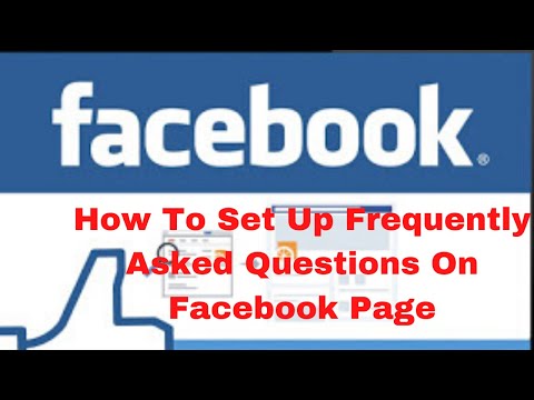 How to set up frequently asked questions on Facebook page
