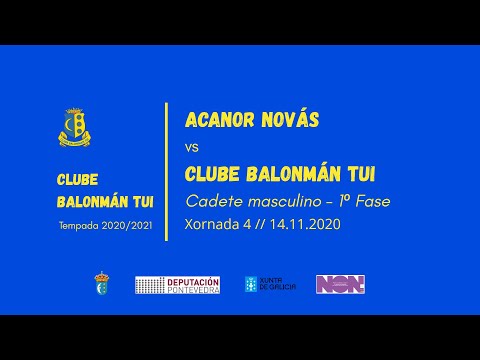 Acanor Novas VS BM Tui. Jornada 4 Cadete Masculino. 1ª Fase. 14/11/2020