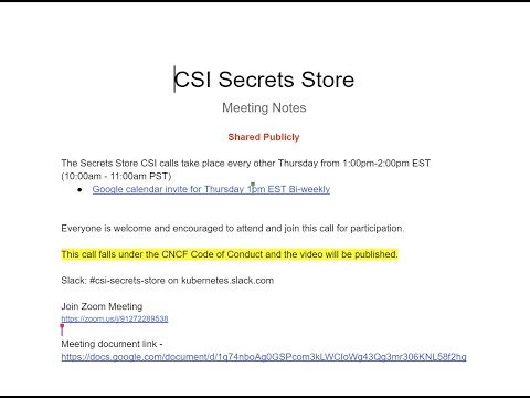 Secrets Store CSI Community Meeting   2020-07-09