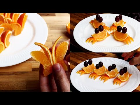 2 Simple Orange Art | Fruit Carving Garnish | Food Decoration | Party Garnish