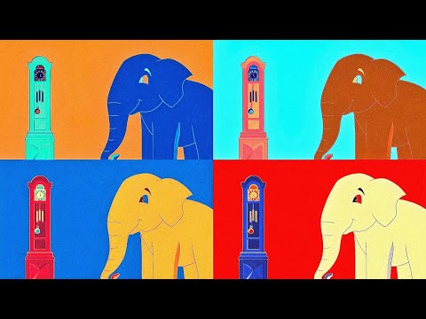 HICKORY DICKORY DOCK | 4 COLORFULL EFFECT OF BIG ELEPHANT MAMOTH