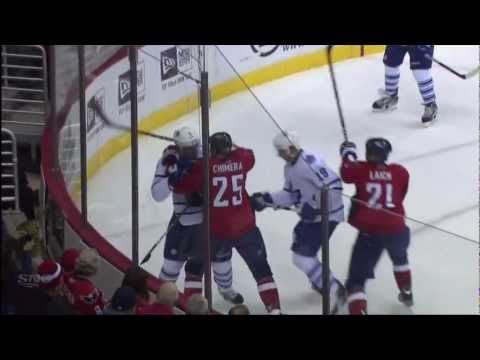 Luke Schenn's Hip Check on Brooks Laich - Dec 9th 2011 (HD)