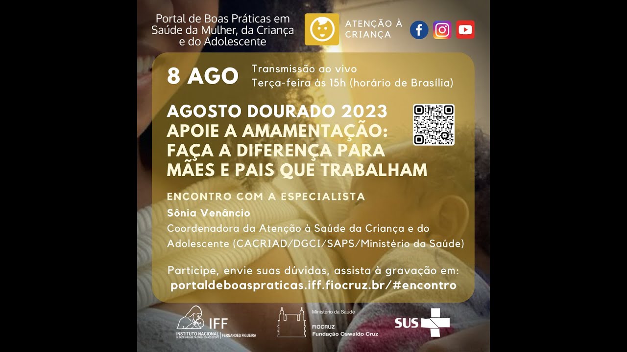 Encontro com Especialistas 08/08/2023 Agosto Dourado 2023