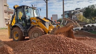 JCB 3CX  VE HİDROMEK 230 LC EXCAVATOR KANAL KAZMA İŞLEMİ