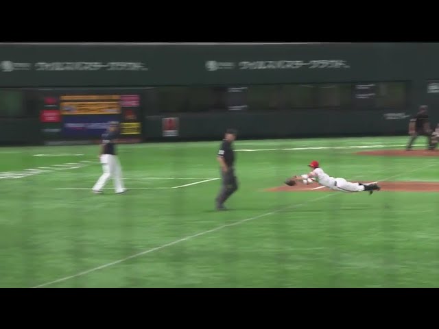 【5回表】ホークス・明石 強烈な打球に抜群の反応で守った!! 2017/9/14 H-Bs