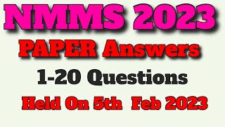 AP NMMS 2023 Paper Answers with Explanation | 1-20 Questions