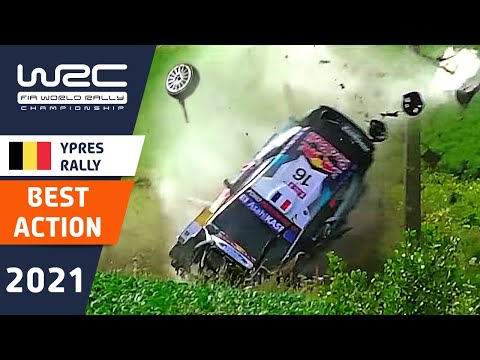 WRC Best Action : Renties Ypres Rally Belgium 2021 : Rally Crashes and Flat Out Action!