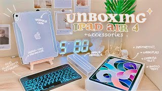 iPad air 4 & apple pencil 2 unboxing 🍳 (chill music, asmr, accessories + more) 🍎