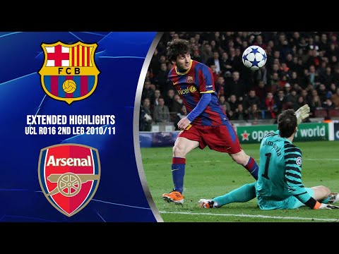 Barcelona vs Arsenal : Extended Highlights | UCL RO16 2nd Leg 2010/11 |