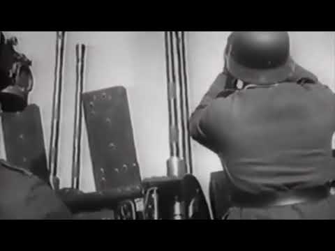 German WW2 Anti Aircraft guns in action