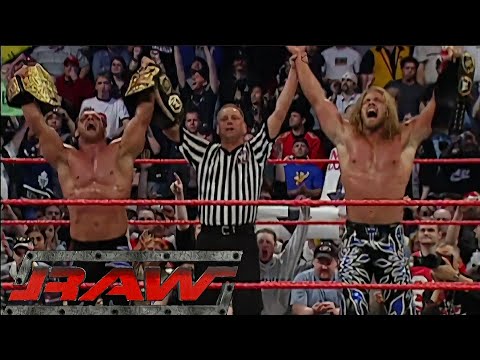 Batista & Ric Flair vs Chris Benoit & Edge World Tag Team Championship Match RAW Apr 19 2004