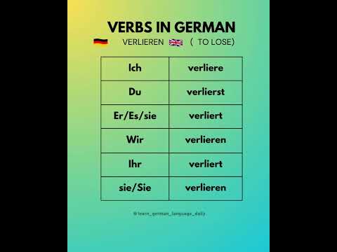 German A1/A2/B1 : Verlieren verb in german language #germany #deutschland #shorts