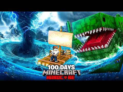 I Survived 100 Days ON A RAFT in Minecraft Hardcore!