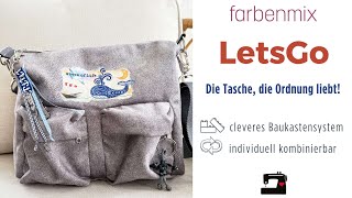 LetsGo, eine Umhängetasche, im Baukastenprinzip,  DIY, Tutorial, Nähanleitung farbenmix