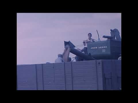 1962 John Deere Self-Propelled Combine, Cutting Wheat Crop, Lancaster, Texas