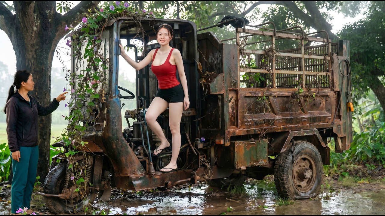 [TIMELAPSE] Genius Girl Repaired and Restored a 100% Abandoned Cargo Tricycle After 20 Years