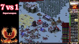 Red Alert 2 | Russia against all Korea (7 vs 1) Yuris Revenge map thinking meme by zoom3000 Ap