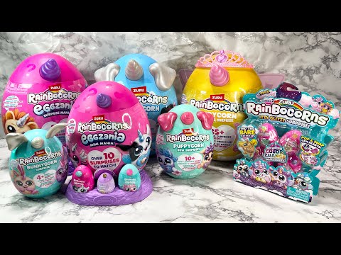 ASMR Unboxing Rainbocorns Mystery Eggs Itzy Glitzy Surprise Bunnycorn Puppycorn Fairycorn Eggzania