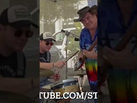 Crazy Drummer Banging His Sticks On My Beer Can Guitar!!