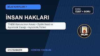 İnsan Hakları: TİHEK Kanunu’nun Amacı, Eşitlik İlkesi ve Ayrımcılık Ya