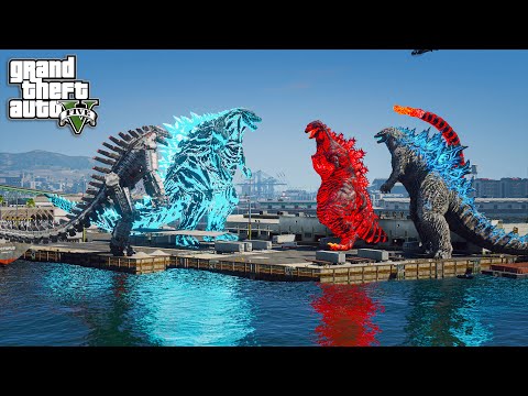 Mechagodzilla, Godzilla Earth vs Godzilla, Shin Godzilla ( GTA V Mod )