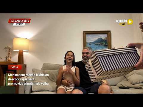 Vídeo: Menina tem reação hilária ao descobrir que será promovida a irmã mais velha.