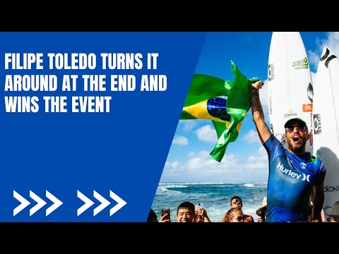 Sunset  Filipe Toledo turns it around at the end and wins the event ‐ Feito com o Clipchamp