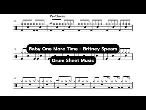 Baby One More Time - Britney Spears / Drum Sheet Music #drumsheet #babyonemoretime #britneyspears