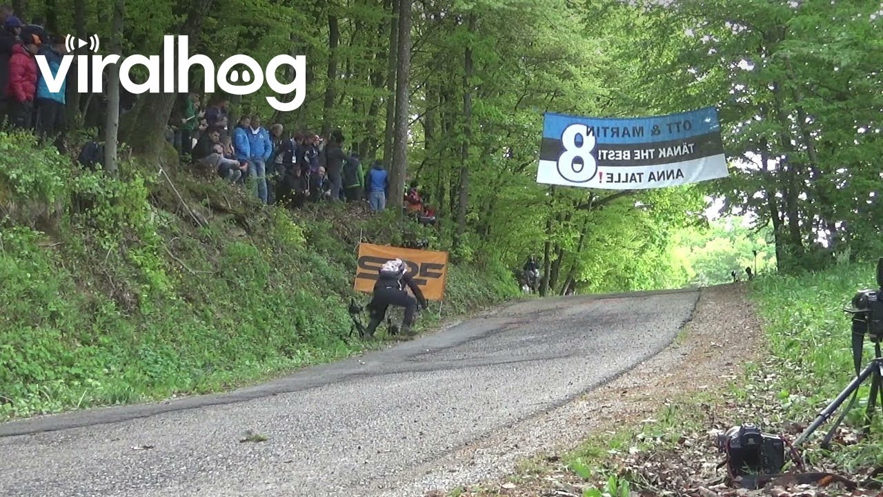 Photographer Has a Close Call With Speeding Rally Car || ViralHog