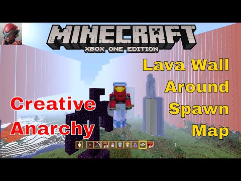 RedDevilGaming MC - Lava Wall Around Spawn Map Anarchy Creative Xbox One The Red Devil
