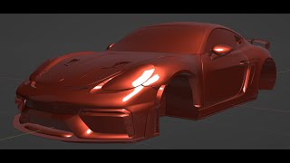 Speed modelling of Porsche 718 Cayman GT4 RS CS in blender (Part 4)