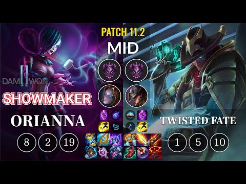 DWG ShowMaker Orianna vs Twisted Fate Mid - KR Patch 11.2