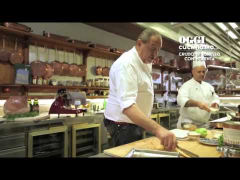 Video Ricetta: Crudo di Agnello su tavoletta di Polenta e Prosciutto cotto