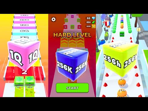 Jelly Run 2048 Ultimate Gameplay | Level 1 vs 1619 vs PARIS Adventure | 256K vs 1Q vs 256h 👌😎