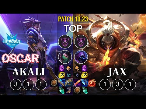 hyF Oscar Akali vs Jax Top - KR Patch 10.23