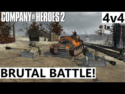 BRUTAL BATTLE! - Company of Heroes 2 - 4v4