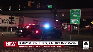 3 dead, 2 seriously injured in crash that closed NB I-15 in Weber County