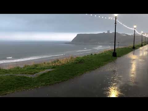 Relaxing heavy rain sounds 🌊 Rain and Wave sounds ☔️ Scarborough North Bay 🌊