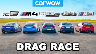 [carwow] BMW M4 v AMG C63 S vs Lexus RC F v old M3 & C63: DRAG RACE