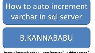 how to auto increment varchar in sql server